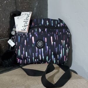 Kipling Black Crossbody Bag with Colorful Accents